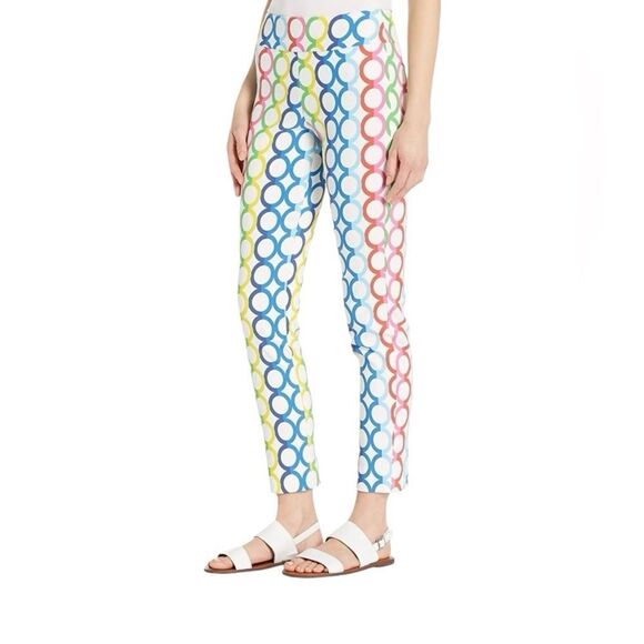 KRAZY LARRY Pull On Ankle Pants in Multi Circles - Picture 1 of 8